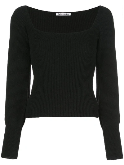 Reformation Isabel Knitted Top In Black