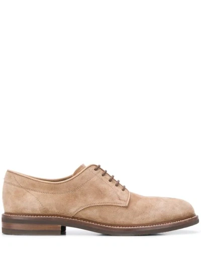 Brunello Cucinelli Lace-up Derby Shoes In Neutrals