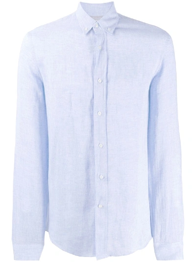 Brunello Cucinelli Plain Linen Shirt In Blue