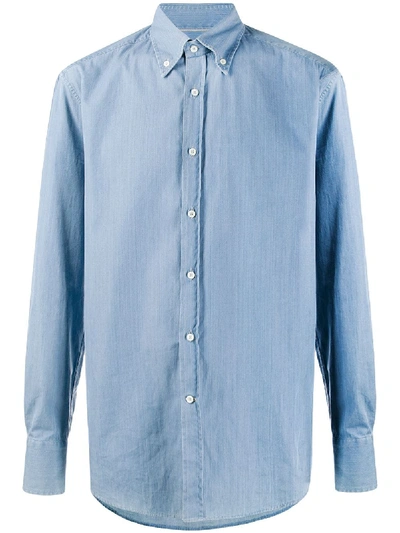 Brunello Cucinelli Colour Block Shirt In Blue