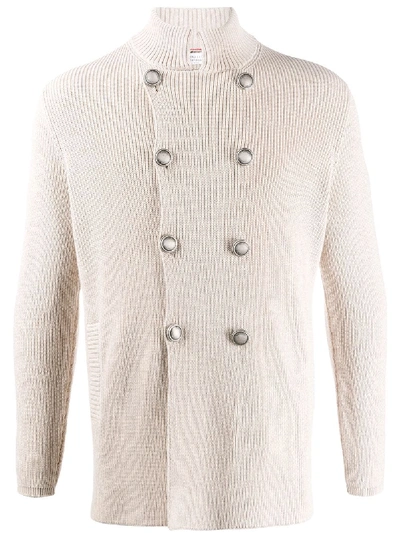 Brunello Cucinelli Men's Chunky Knit Double-breasted Cardigan In Beige