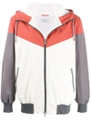 BRUNELLO CUCINELLI COLOUR-BLOCKED LOGO JACKET