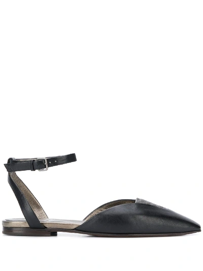 Brunello Cucinelli Pointed Toe Sandals In Black