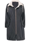 BRUNELLO CUCINELLI DRAWSTRING RAIN COAT