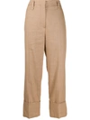 Brunello Cucinelli Straight Leg Cropped Trousers In Neutrals
