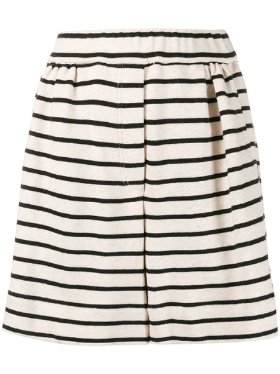 Brunello Cucinelli Striped Pull-on Shorts In Neutrals