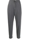 Brunello Cucinelli Tapered-leg Drawstring Track Pants In Grey