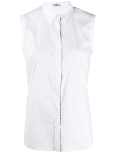 Brunello Cucinelli Bead-embellished Shirt In White