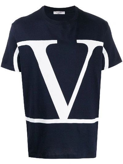 Valentino Vlogo Print T-shirt In Blue