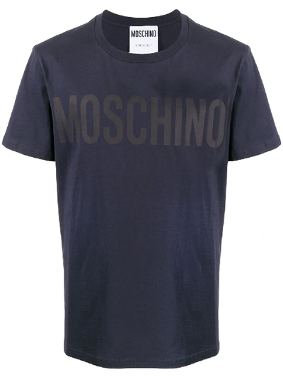 Moschino Logo Print T-shirt In Blue