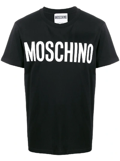 Moschino Logo Print T-shirt In Black