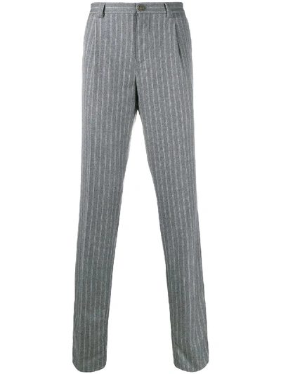 Brunello Cucinelli Striped Straight In Grey