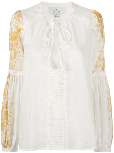 We Are Kindred Tropez Paisley Print Blouse In White