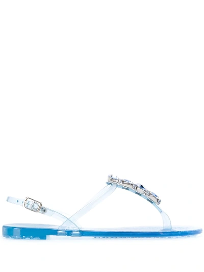 Casadei Embellished Jelly Sandals In Blue