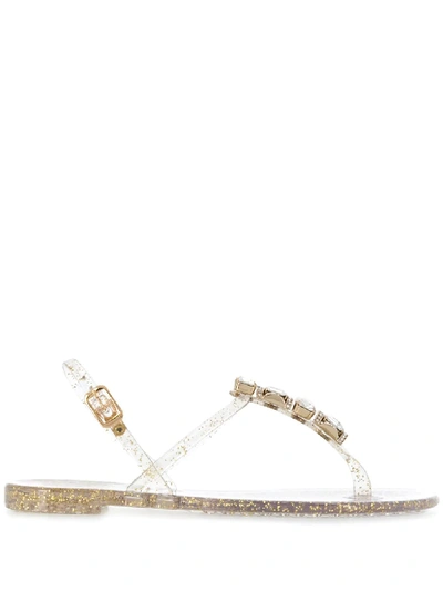 Casadei Crystal Embellished Jelly Sandals In White