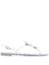Casadei Embellished Jelly Sandals In Grey