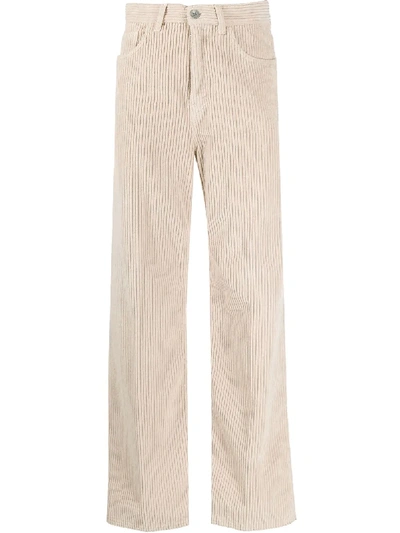 Haikure Wide-leg Corduroy Trousers In Neutrals