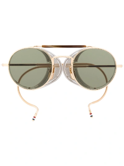 Thom Browne Round Frame Sunglasses In Gold