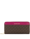 Michael Michael Kors Continental Logo-panel Wallet In Brown