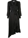 Zimmermann Asymmetric Wrap-style Dress In Black