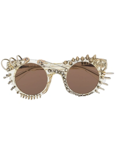 Kuboraum Maske U6 Embellished Sunglasses In Neutrals