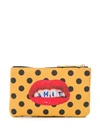 Seletti Dotted-print Make-up Bag In Yellow
