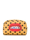 Seletti Dotted-print Make-up Bag In Yellow