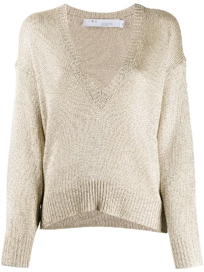 Iro Oversized V-neck Jumper In Gold