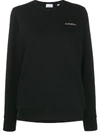 Burberry Rhinestone Logo Sweatshirt In Black