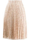 Burberry Printed Pleated Midi Skirt In A7651 Soft Fawn Ip Pttn