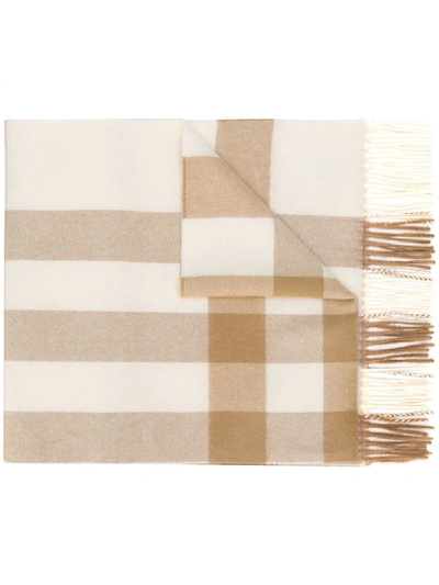 Burberry Check Cashmere Scarf In Neutrals