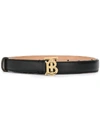 Burberry Tb Buckle Belt In Black