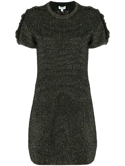Kenzo Glitter Frill Knitted Dress In Black