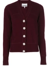 GANNI CRYSTAL BUTTON CARDIGAN