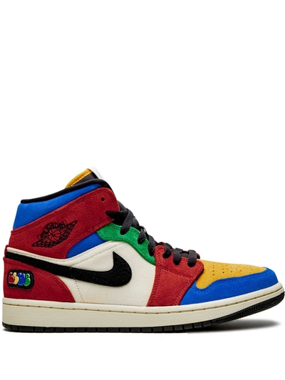 Jordan 1 Mid Blue The Great-fearless 板鞋 In Red