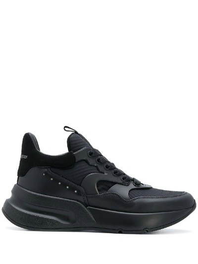 Alexander Mcqueen Oversized Runner Low-top Sneakers In Black