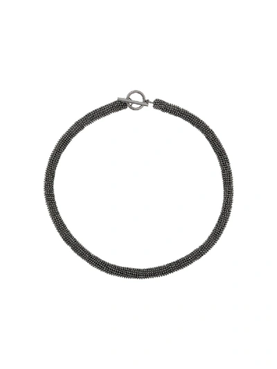 Brunello Cucinelli Monili Choker Necklace In Silver