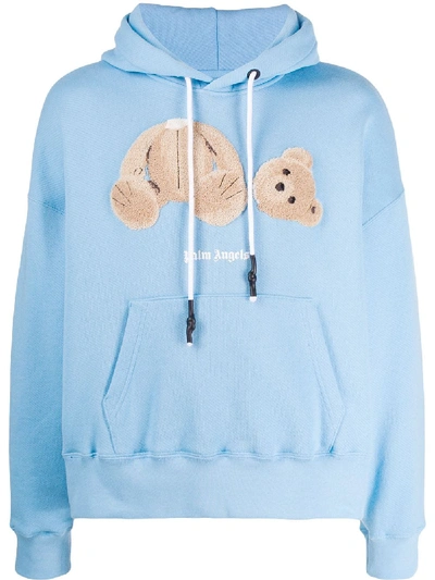 Palm Angels Kill The Bear Hoodie In Blue