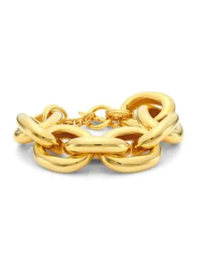Kenneth Jay Lane Wide Chain Bracelet In Gold