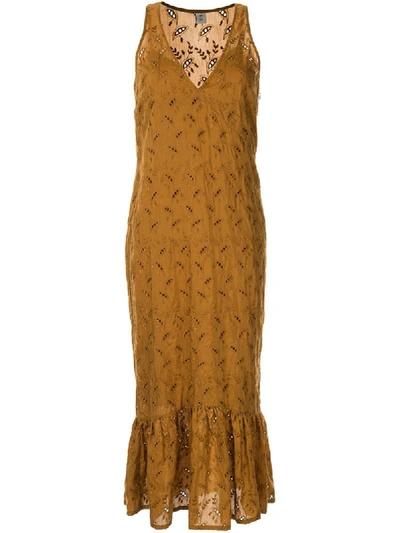 Sir Elodie Midi Dress In Brown