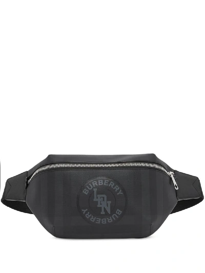 Burberry Logo-print Coated-canvas Cross-body Bag In Black