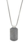 Degs & Sal Dog Tag Pendant Necklace In Silver