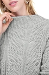 Jcrew Pointelle Cable Knit Sweater In Hthr Grey