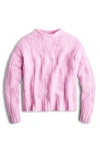 Jcrew Pointelle Cable Knit Sweater In Classic Pink