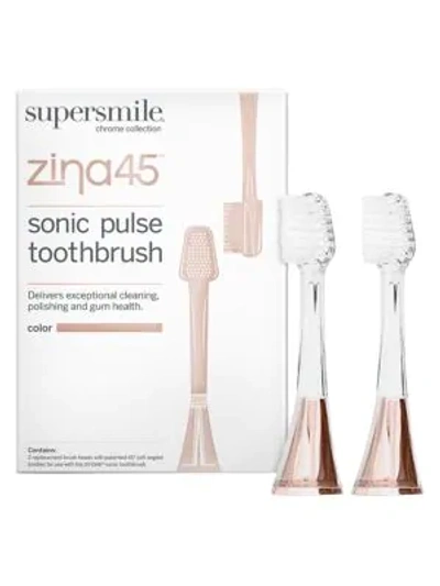 Supersmile Zina45™ Sonic Pulse 2-piece Replacement Toothbrush Head Set