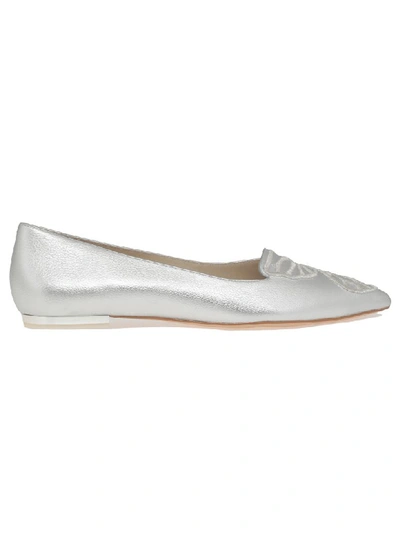 Sophia Webster Faw Metallic Ballerina Shoes In Grey