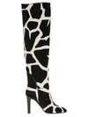 Giuseppe Zanotti Giraffe Print Boots In Bianco/nero
