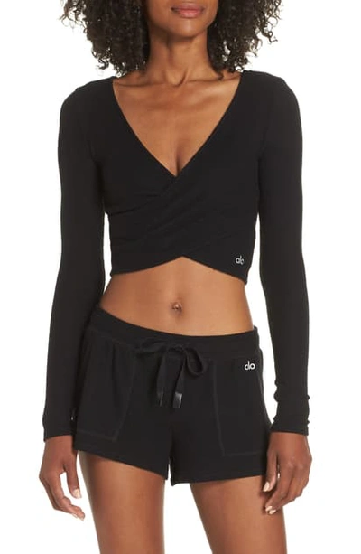 Alo Yoga Amelia Luxe Crop Top In Black