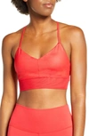 Alo Yoga Longline Sports Bra In Scarlet Glossy/ Scarlet