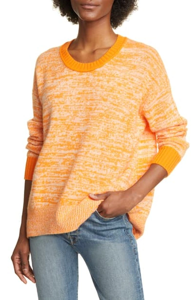 Allude Speckled Cashmere Sweater In Clementine Tweed